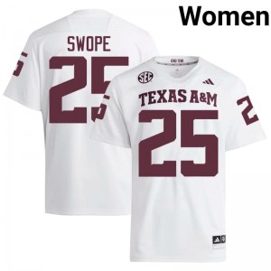 Ryan Swope Women Licensed #25 Texas A&M SEC White Football High School High-Quality Jersey 59993472
