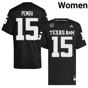 Black Sam M'Pemba #15 12th Man Legacy Edition Football Women NCAA Durable-Stitched SEC Jersey 41092718