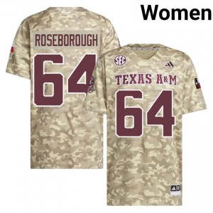 Beige Sam Roseborough #64 12th Man Legacy Edition Football Women University Durable-Stitched SEC Jersey 80488699