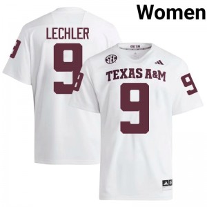 Genuine Shane Lechler Texas A&M Aggies #9 White Women College SEC High-Performance Football Jersey 79953083