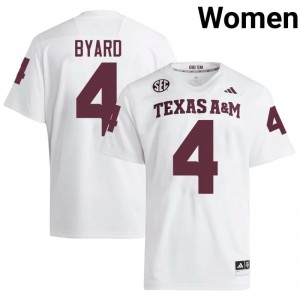 Genuine Tawfiq Byard Texas A&M Aggies #4 White Women College SEC High-Performance Football Jersey 71666124