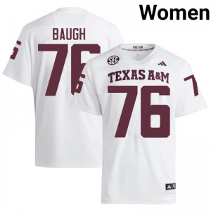 Trovon Baugh Women Licensed #76 Texas A&M SEC White Football University High-Quality Jersey 26021050