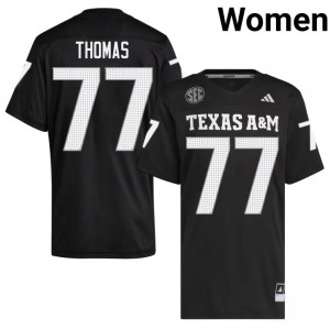 Black Tyler Thomas #77 12th Man Legacy Edition Football Women High School Durable-Stitched SEC Jersey 62860096