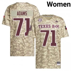 TAMU SEC #71 Tyree Adams Women High School Football Beige Game Day Sewn Jersey 88944658
