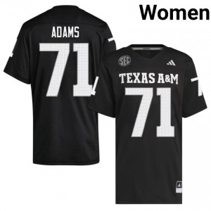 Aggies Black #71 Tyree Adams Women Authentic SEC University Pro-Stitched Football Jersey 87021540