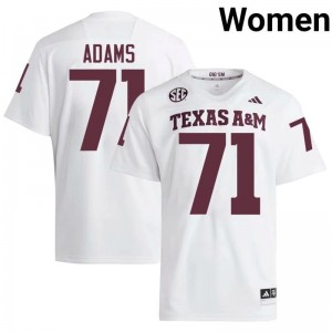 Women Tyree Adams Aggies Pride #71 White SEC Sewn Player Football Jersey 60081738