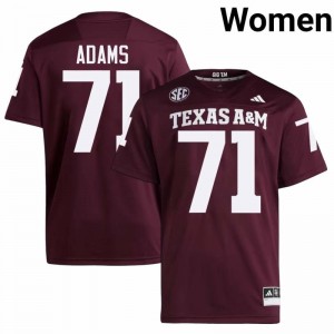 #71 Tyree Adams Texas A&M SEC Football High School Embroidered Numbers Jersey (Women, Maroon) 81724473