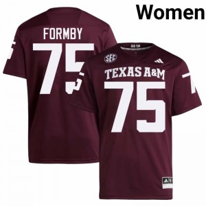 Women Wilkin Formby Aggies Pride #75 Maroon SEC Sewn University Football Jersey 93888319