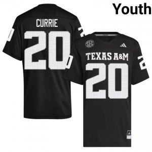 #20 Adonyss Currie Texas A&M SEC Football University Embroidered Numbers Jersey (Youth, Black) 60808159