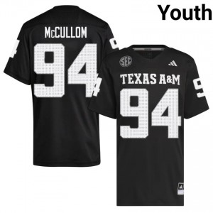 TAMU SEC #94 Angelo McCullom Youth High School Football Black Game Day Sewn Jersey 85921459