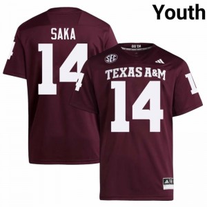#14 Anto Saka Texas A&M SEC Football NCAA Embroidered Numbers Jersey (Youth, Maroon) 44383557