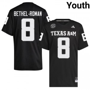 Genuine Ashton Bethel-Roman Texas A&M Aggies #8 Black Youth University SEC High-Performance Football Jersey 80058628