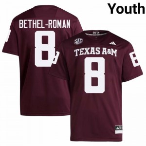 Genuine Ashton Bethel-Roman Texas A&M Aggies #8 Maroon Youth Player SEC High-Performance Football Jersey 99099503
