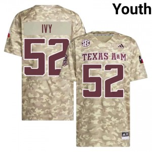Blake Ivy Youth Licensed #52 Texas A&M SEC Beige Football Player High-Quality Jersey 30267613
