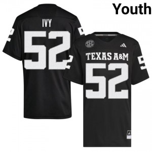 Black Blake Ivy #52 12th Man Legacy Edition Football Youth High School Durable-Stitched SEC Jersey 89295536