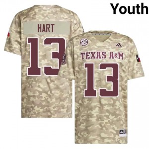 Aggies Beige #13 Brady Hart Youth Authentic SEC High School Pro-Stitched Football Jersey 78030788