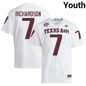 Genuine Bucky Richardson Texas A&M Aggies #7 White Youth NCAA SEC High-Performance Football Jersey 80530456