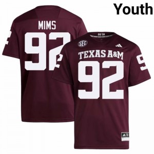 Genuine CJ Mims Texas A&M Aggies #92 Maroon Youth College SEC High-Performance Football Jersey 14056962