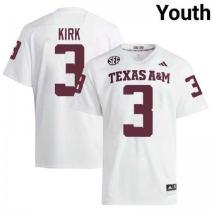 Genuine Christian Kirk Texas A&M Aggies #3 White Youth College SEC High-Performance Football Jersey 20716914