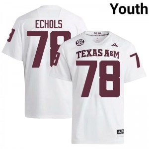White Coen Echols #78 12th Man Legacy Edition Football Youth Player Durable-Stitched SEC Jersey 62376277
