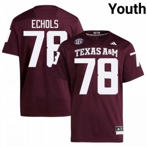 Youth Coen Echols Aggies Pride #78 Maroon SEC Sewn High School Football Jersey 51634200