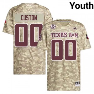#00 Custom Texas A&M SEC Football High School Embroidered Numbers Jersey (Youth, Beige) 44167742