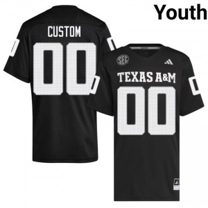 TAMU SEC #00 Custom Youth University Football Black Game Day Sewn Jersey 37679842