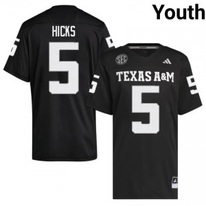 #5 DJ Hicks Texas A&M SEC Football College Embroidered Numbers Jersey (Youth, Black) 43952271