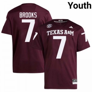 Dalton Brooks Youth Licensed #7 Texas A&M SEC Maroon Football College High-Quality Jersey 91844278