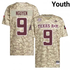 Youth Dat Nguyen Aggies Pride #9 Beige SEC Sewn Player Football Jersey 91934545