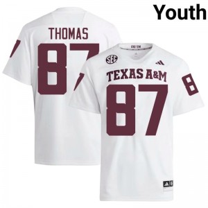 Genuine Houston Thomas Texas A&M Aggies #87 White Youth University SEC High-Performance Football Jersey 60961044