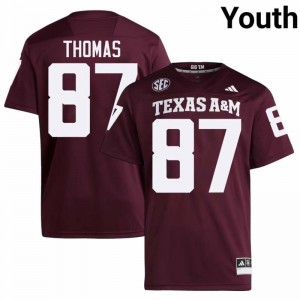 Houston Thomas Youth Licensed #87 Texas A&M SEC Maroon Football NCAA High-Quality Jersey 80555862