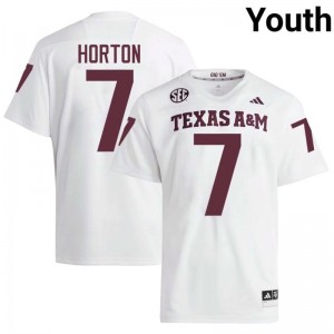 Isaiah Horton Youth Licensed #7 Texas A&M SEC White Football University High-Quality Jersey 55680517
