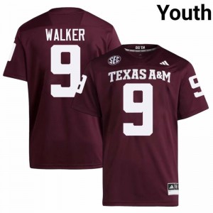 Youth Jahdae Walker Aggies Pride #9 Maroon SEC Sewn NCAA Football Jersey 52339544