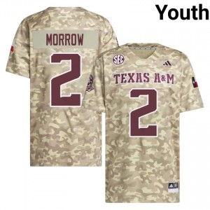 #2 Jamarion Morrow Texas A&M SEC Football Player Embroidered Numbers Jersey (Youth, Beige) 69073080