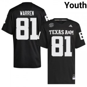 Aggies Black #81 Jayden Warren Youth Authentic SEC NCAA Pro-Stitched Football Jersey 60865905