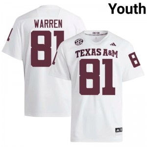 Jayden Warren Youth Licensed #81 Texas A&M SEC White Football High School High-Quality Jersey 22121805
