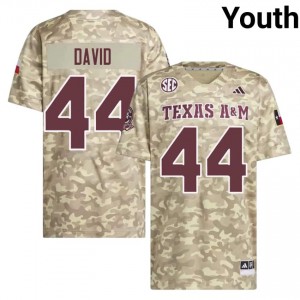 Beige John David Crow #44 12th Man Legacy Edition Football Youth College Durable-Stitched SEC Jersey 37944007