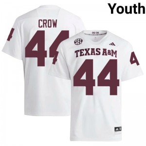 #44 John David Crow Texas A&M SEC Football University Embroidered Numbers Jersey (Youth, White) 49067050