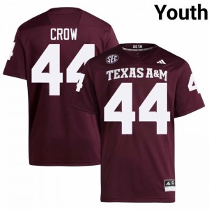 TAMU SEC #44 John David Crow Youth NCAA Football Maroon Game Day Sewn Jersey 60850779