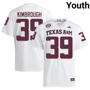 John Kimbrough Youth Licensed #39 Texas A&M SEC White Football University High-Quality Jersey 53935511