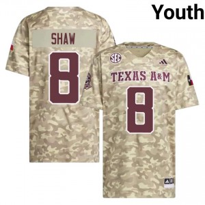 Genuine Jordan Shaw Texas A&M Aggies #8 Beige Youth Player SEC High-Performance Football Jersey 10620629