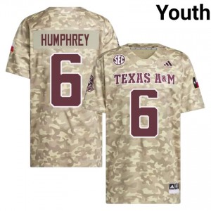 TAMU SEC #6 Julio Humphrey Youth NCAA Football Beige Game Day Sewn Jersey 53193293