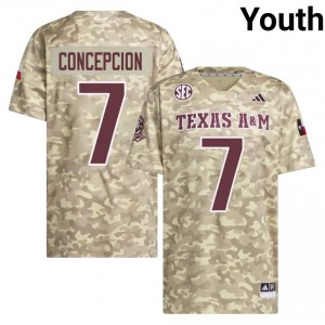 KC Concepcion Youth Licensed #7 Texas A&M SEC Beige Football NCAA High-Quality Jersey 19350647