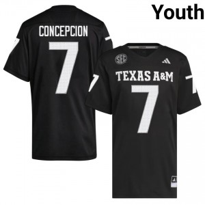 Black KC Concepcion #7 12th Man Legacy Edition Football Youth College Durable-Stitched SEC Jersey 18076426
