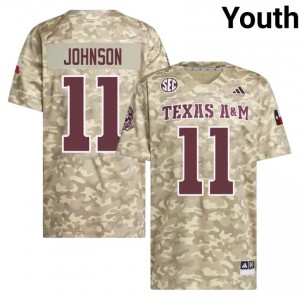 Genuine Kelshaun Johnson Texas A&M Aggies #11 Beige Youth Player SEC High-Performance Football Jersey 94158024