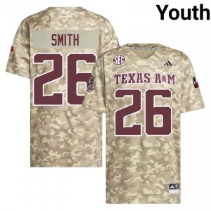Beige Kevin Smith #26 12th Man Legacy Edition Football Youth High School Durable-Stitched SEC Jersey 16283318