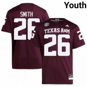 TAMU SEC #26 Kevin Smith Youth Player Football Maroon Game Day Sewn Jersey 91068062