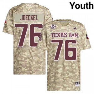 Aggies Beige #76 Luke Joeckel Youth Authentic SEC University Pro-Stitched Football Jersey 49962265