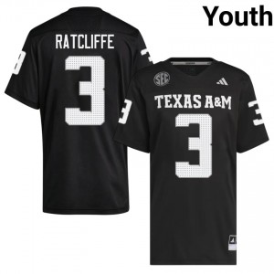 Marcus Ratcliffe Youth Licensed #3 Texas A&M SEC Black Football Player High-Quality Jersey 68922863